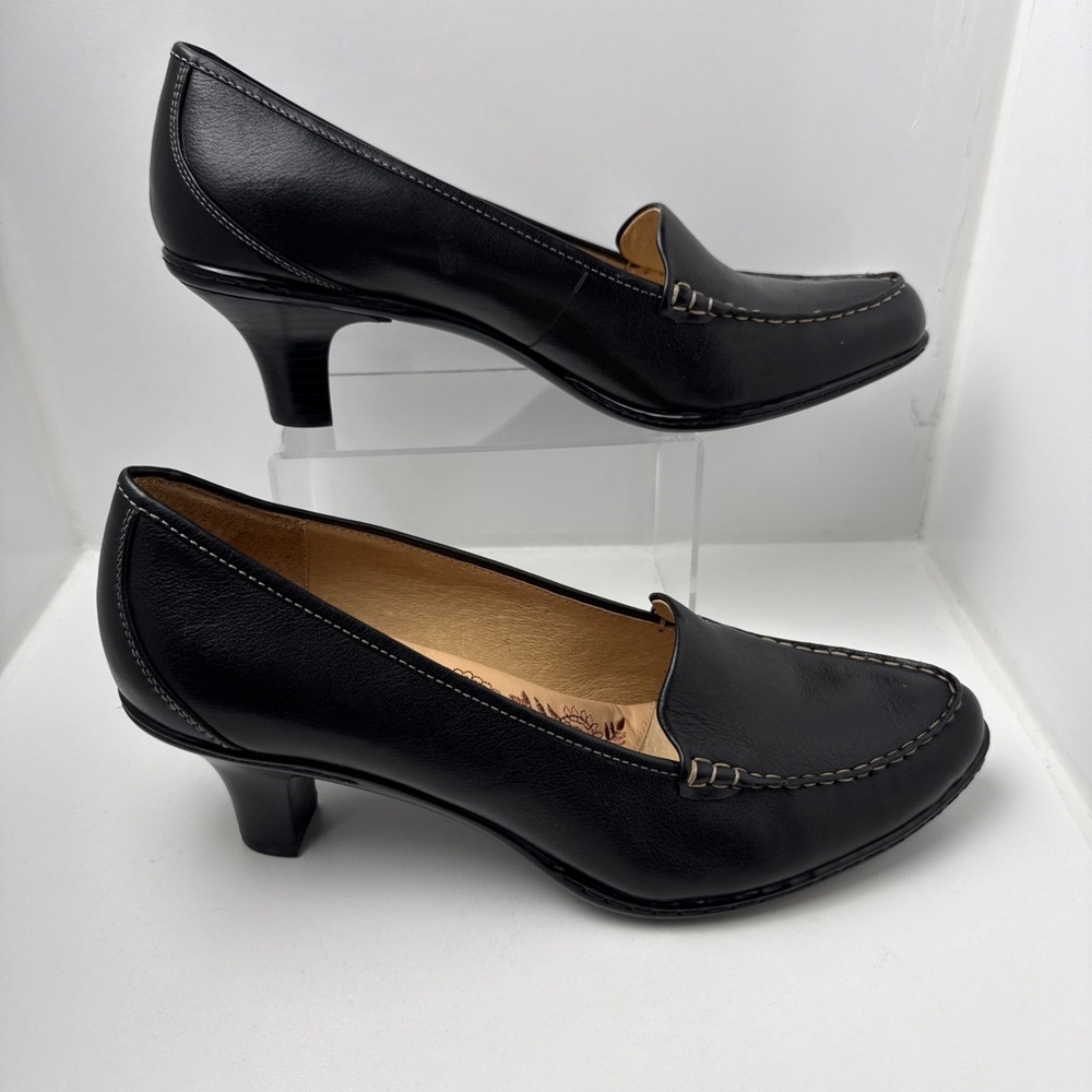 Softt Dress Comfort Pumps Shoes 2.5" Heel Leather Black Women's Size 10M